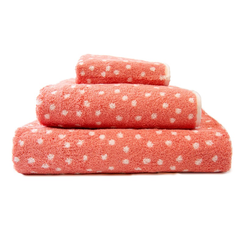Juego de 3 toallas lunares rosa
